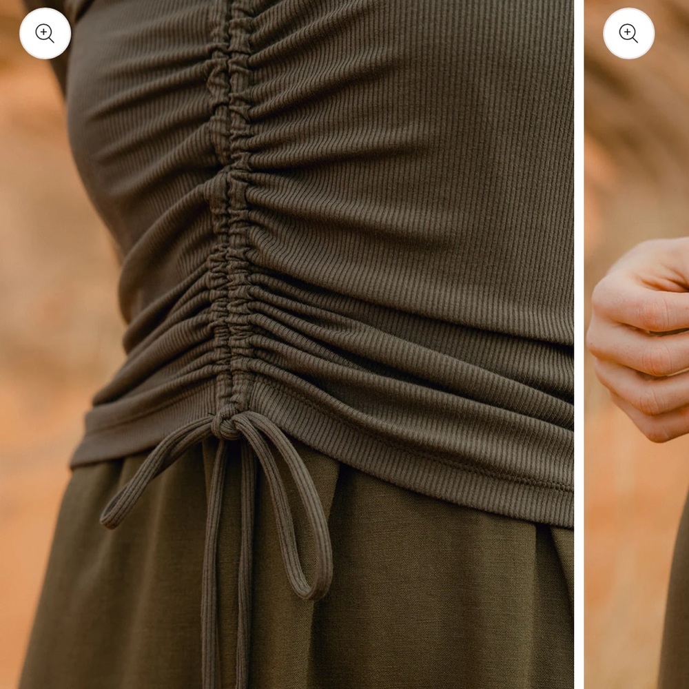 POINT CROP RUCHED TOP - Picture 4 of 8